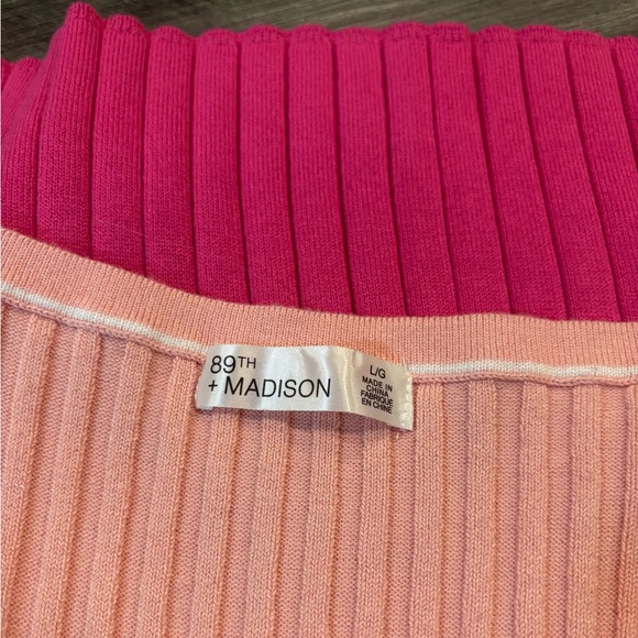 NWT 89th & Madison Powder Pink, Orange, Fuchsia Ribbed Midi Dress - Picture 6 of 7